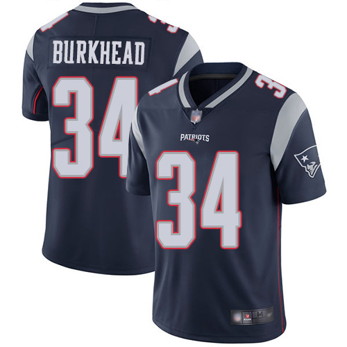 New England Patriots Football #34 Vapor Limited Navy Blue Men Rex Burkhead Home NFL Jersey